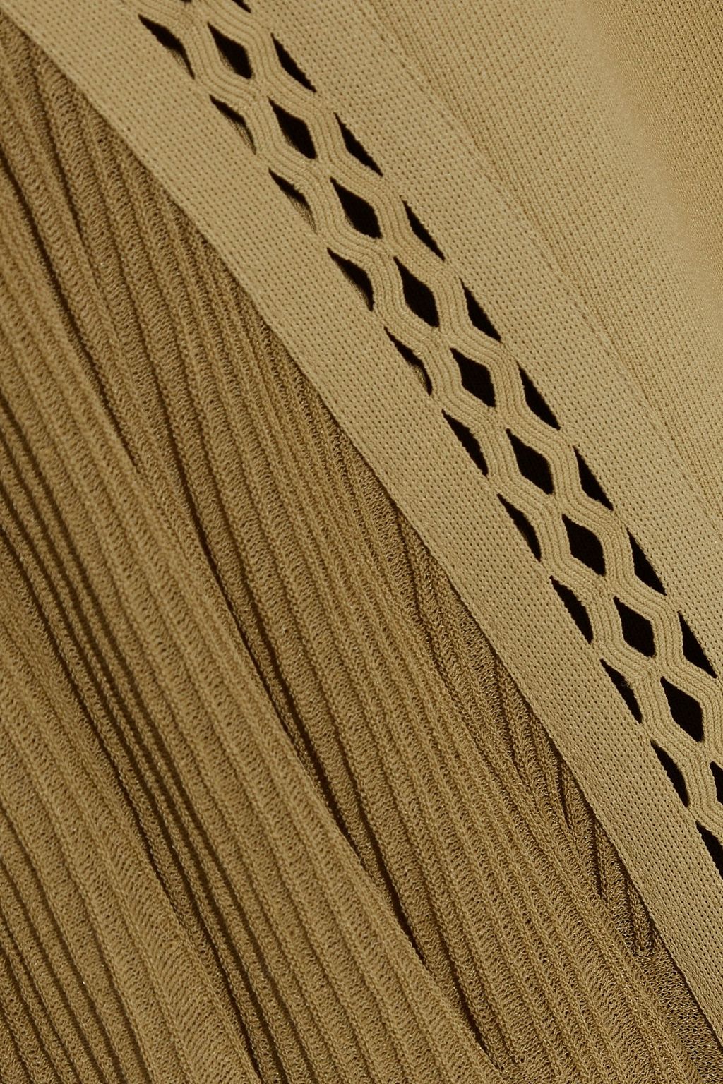 ROBERTO CAVALLI Fluted ribbed knit-paneled ponte dress