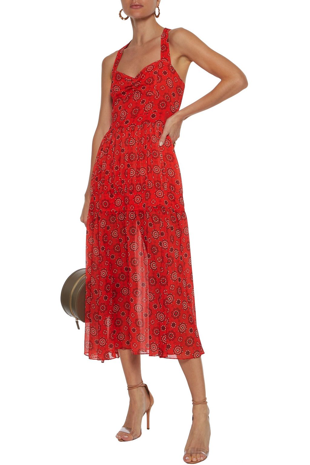 MARISSA WEBB Seraphina gathered printed georgette midi dress
