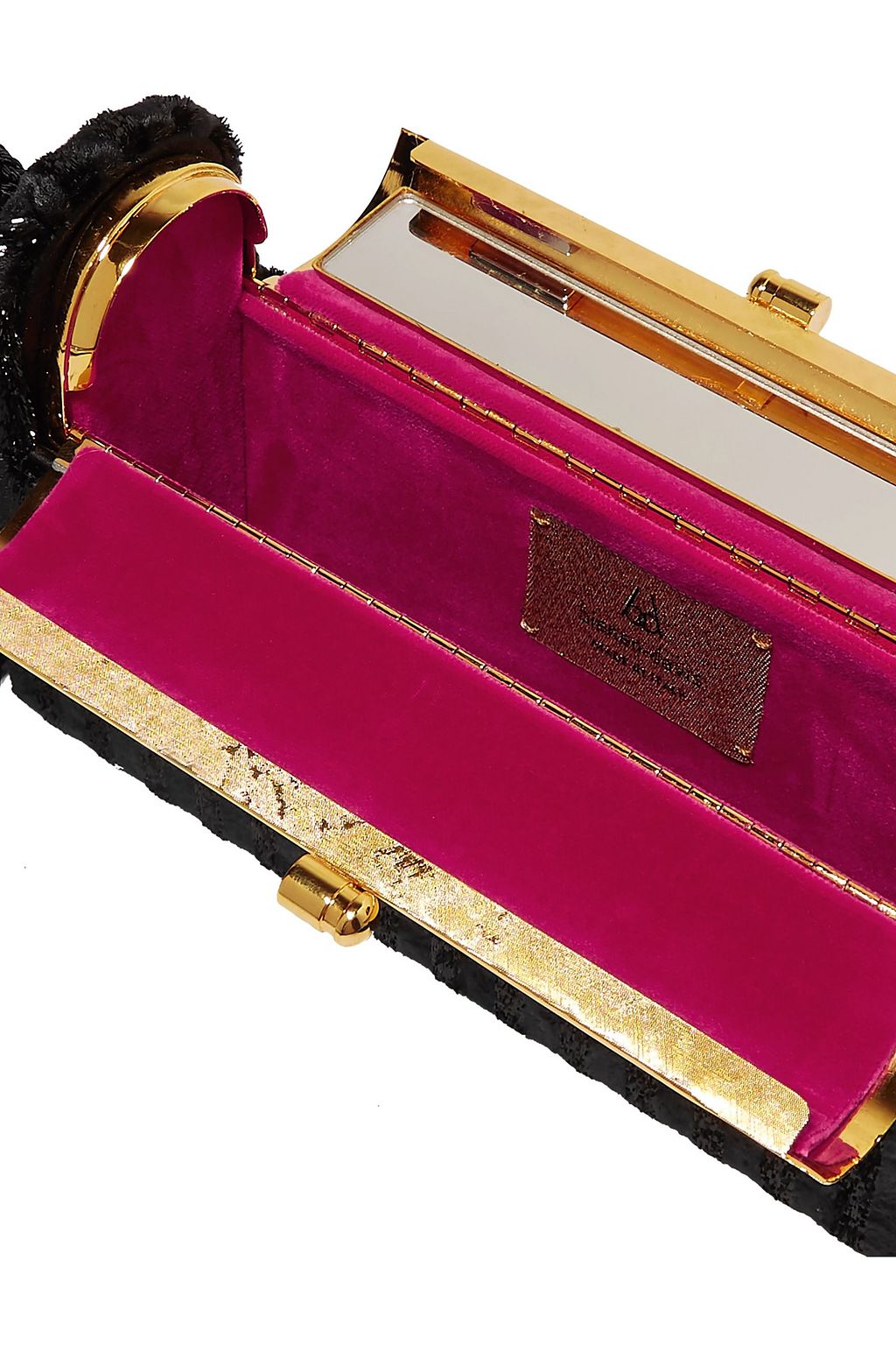 BIENEN DAVIS Régine tasseled Lurex and gold-dipped shoulder bag