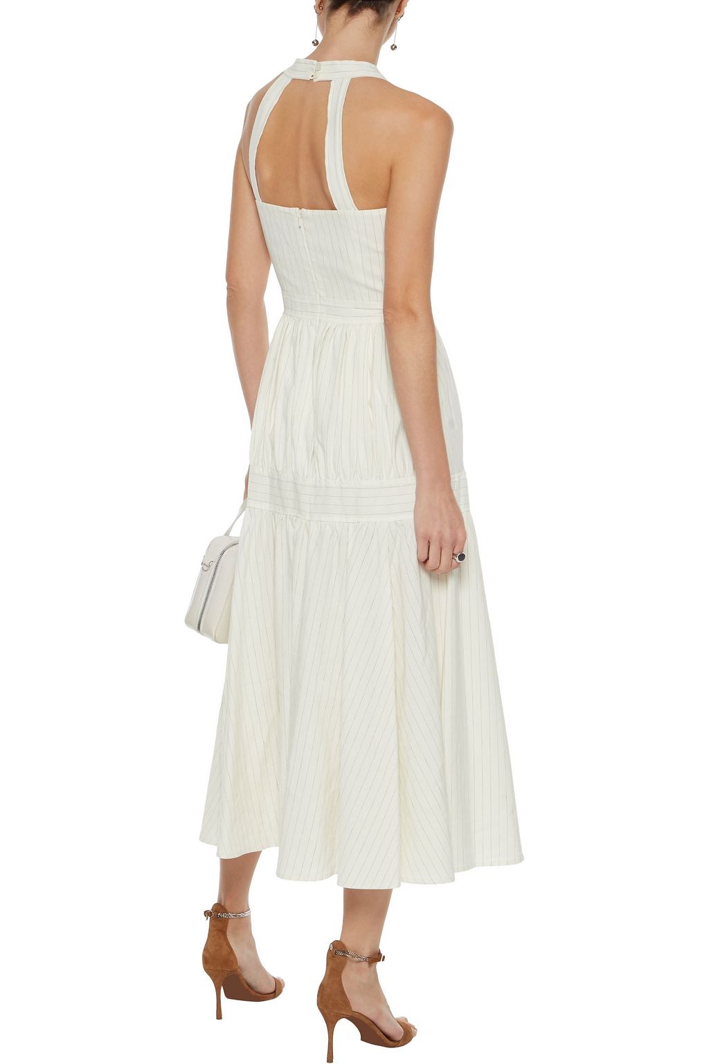 MARISSA WEBB Seraphina gathered pinstriped woven midi dress