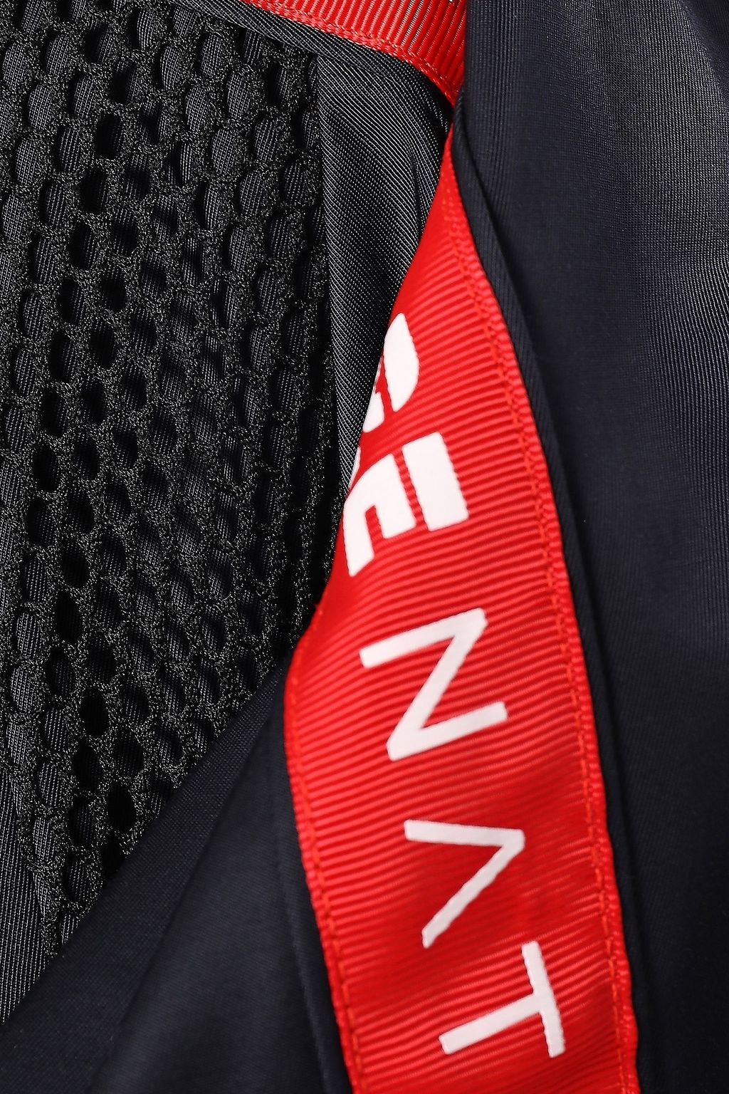 P.E NATION Mesh-paneled grosgrain-trimmed printed shell track jacket