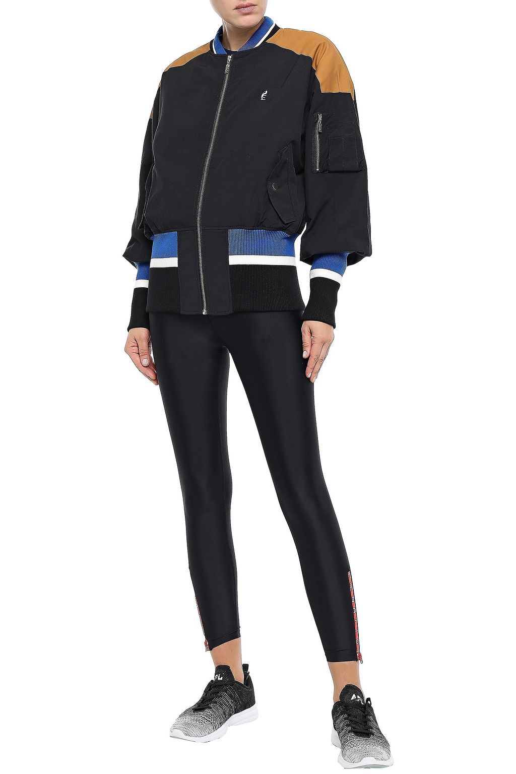 P.E NATION Striped canvas bomber jacket