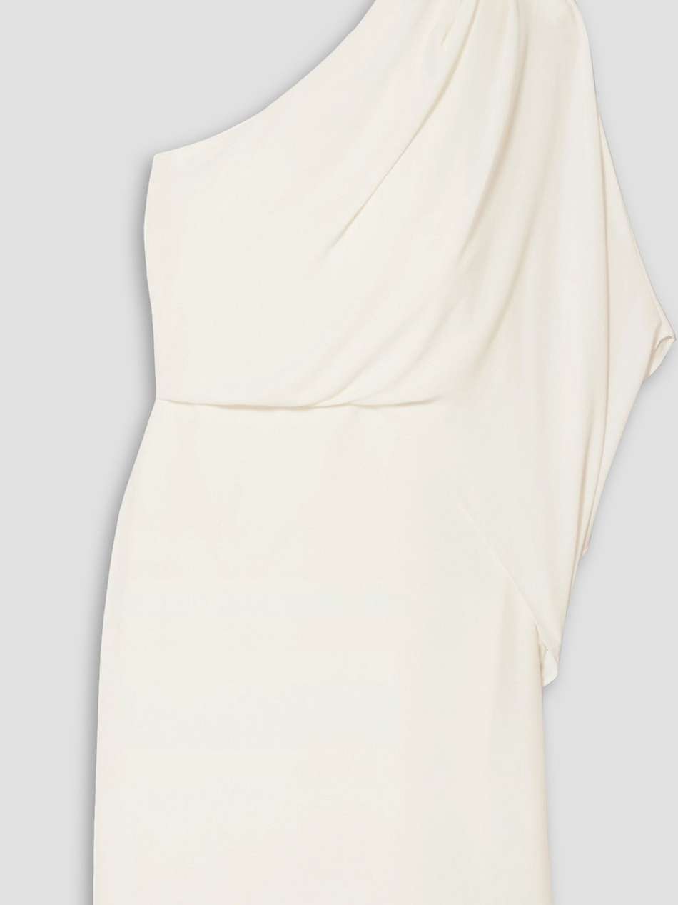 one-shoulder crepe dress