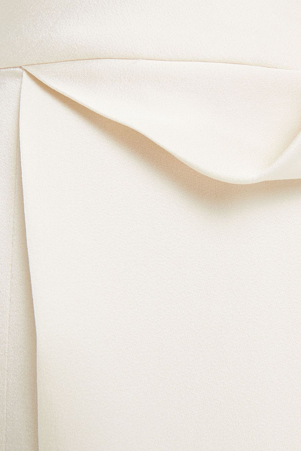 HALSTON ドレープ入り サテンクレープ ロングドレス