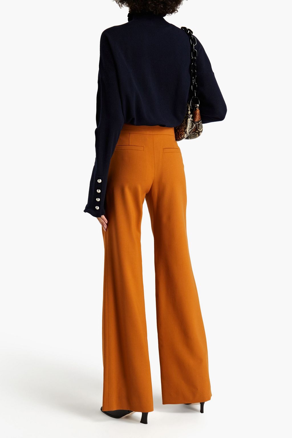 CHLOÉ Ruffle-trimmed cashmere turtleneck sweater
