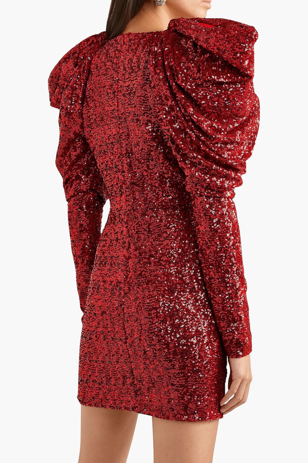 REDEMPTION Draped sequined chiffon mini dress