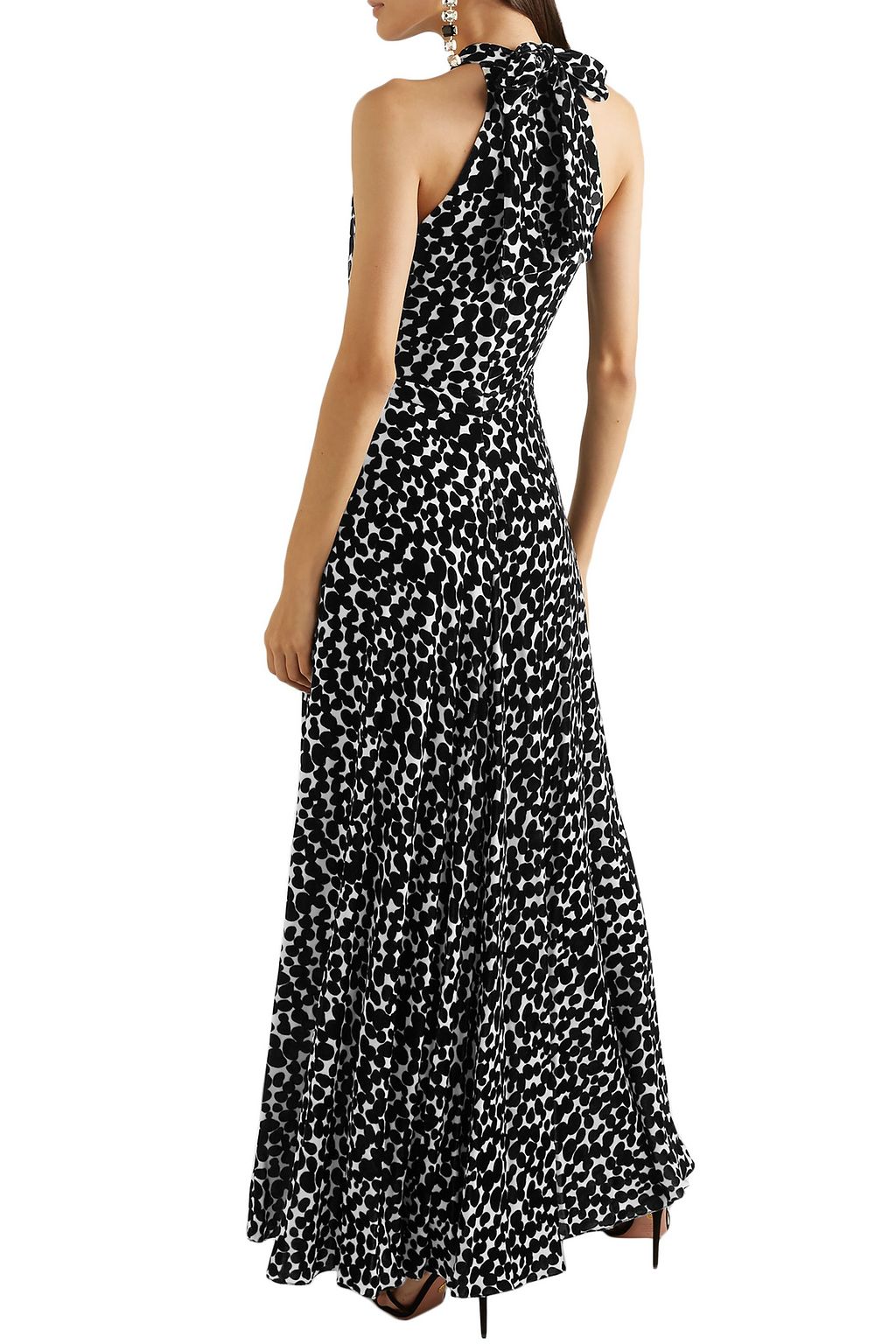RAQUEL DINIZ Giovanna printed velvet halterneck gown