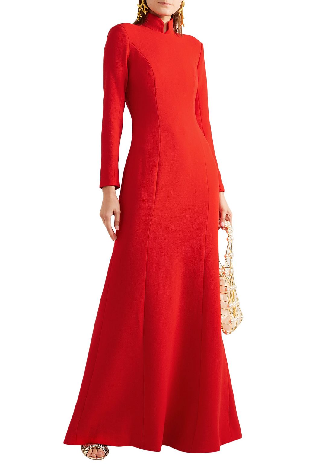 REBECCA DE RAVENEL Gabrielle wool-crepe gown