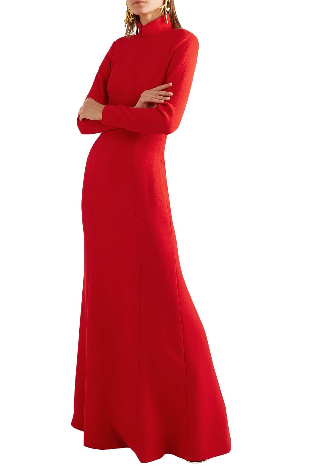 REBECCA DE RAVENEL Gabrielle wool-crepe gown