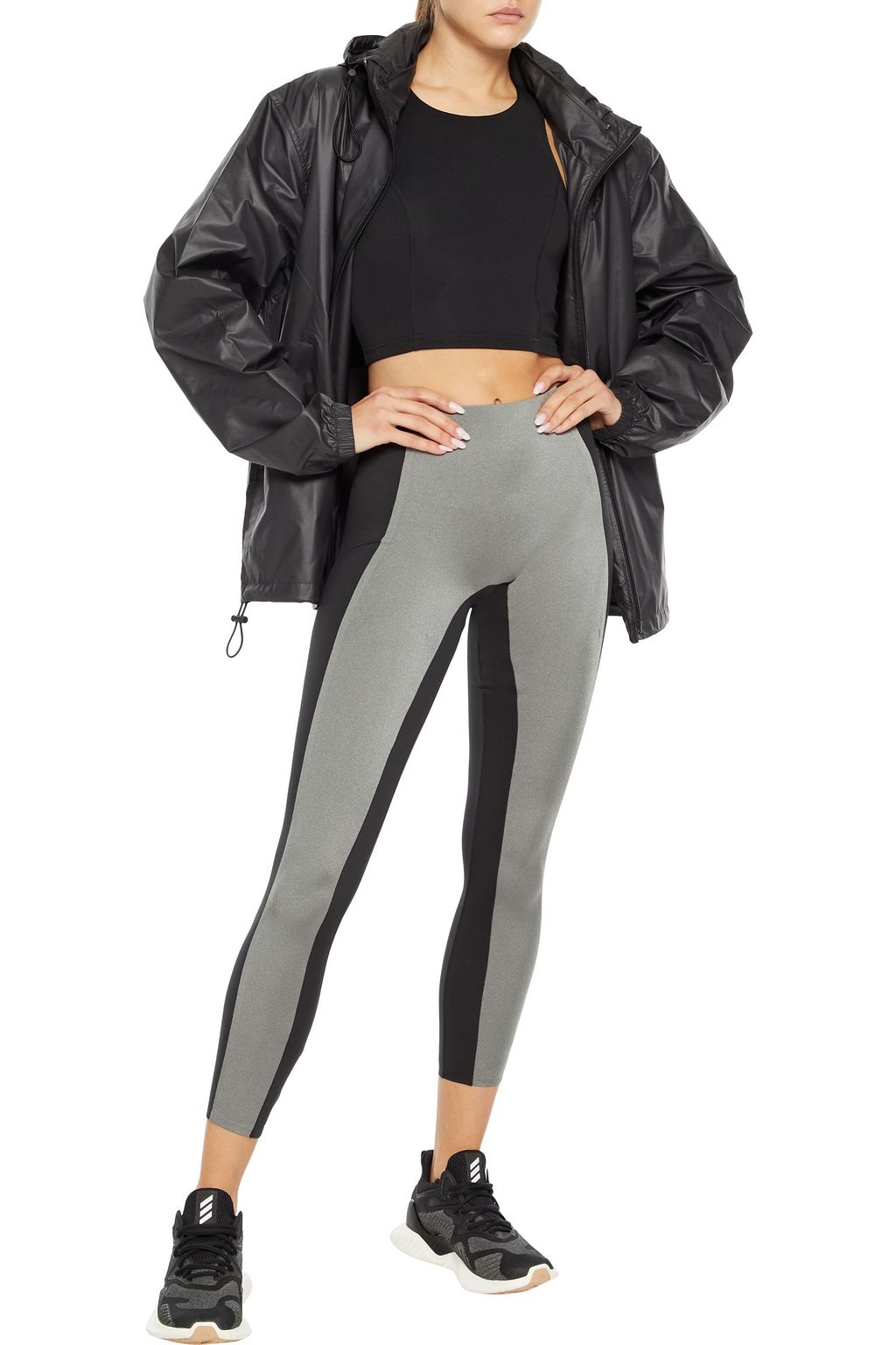 REEBOK X VICTORIA BECKHAM Printed coated-shell hooded track jacket