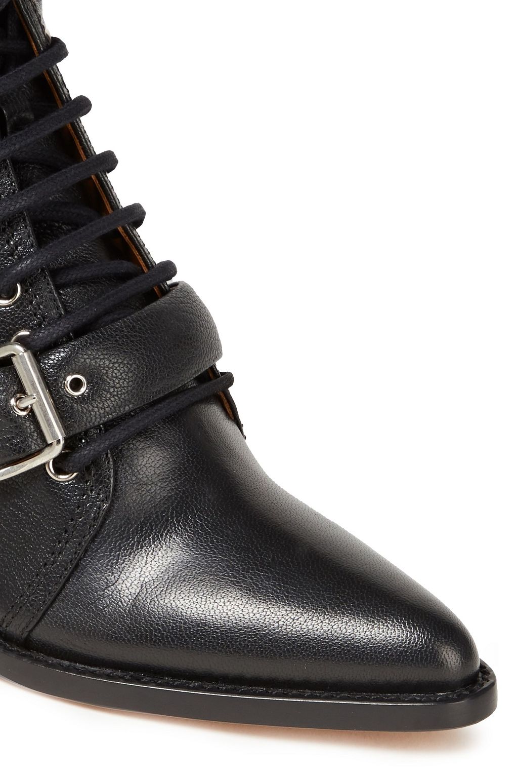 CHLOÉ Serina buckle-detailed lace-up leather ankle boots