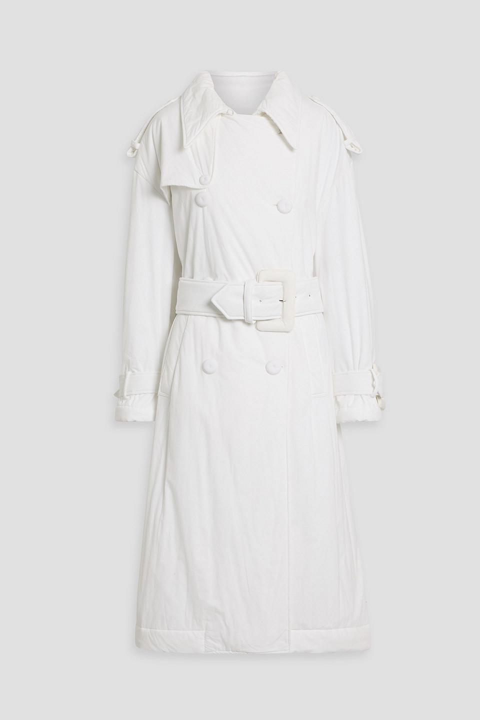 mm6 maison margiela - double-breasted padded cotton trench coat - white - it 36