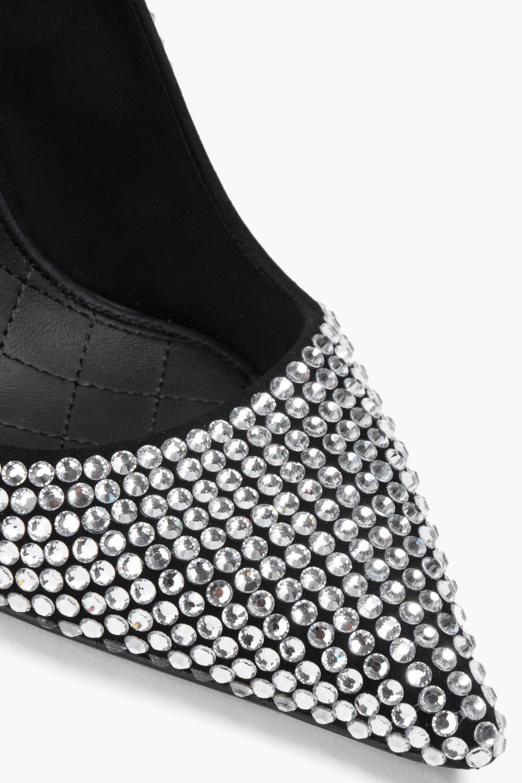 BALMAIN Crystal-embellished suede pumps
