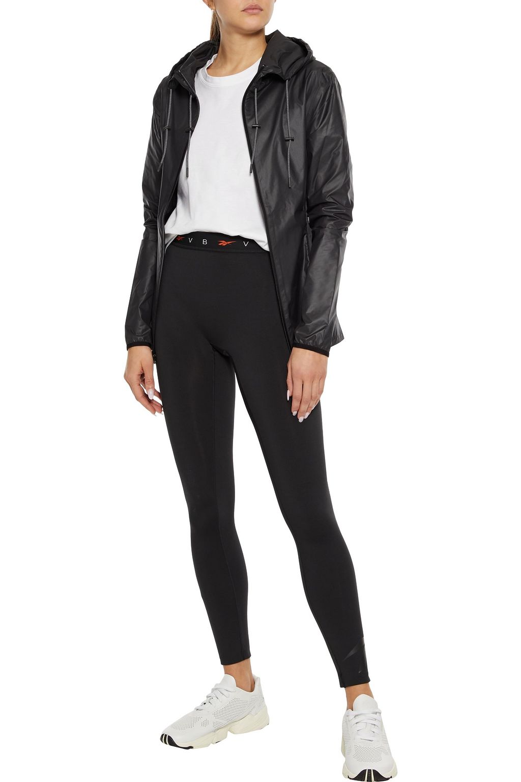 REEBOK X VICTORIA BECKHAM Printed coated-shell hooded jacket