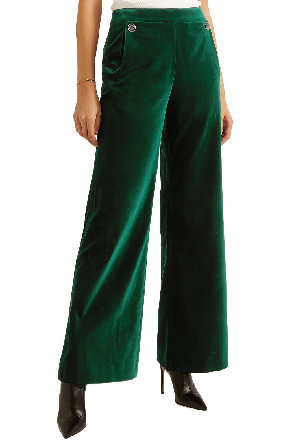TEMPERLEY LONDON Clove velvet wide-leg pants