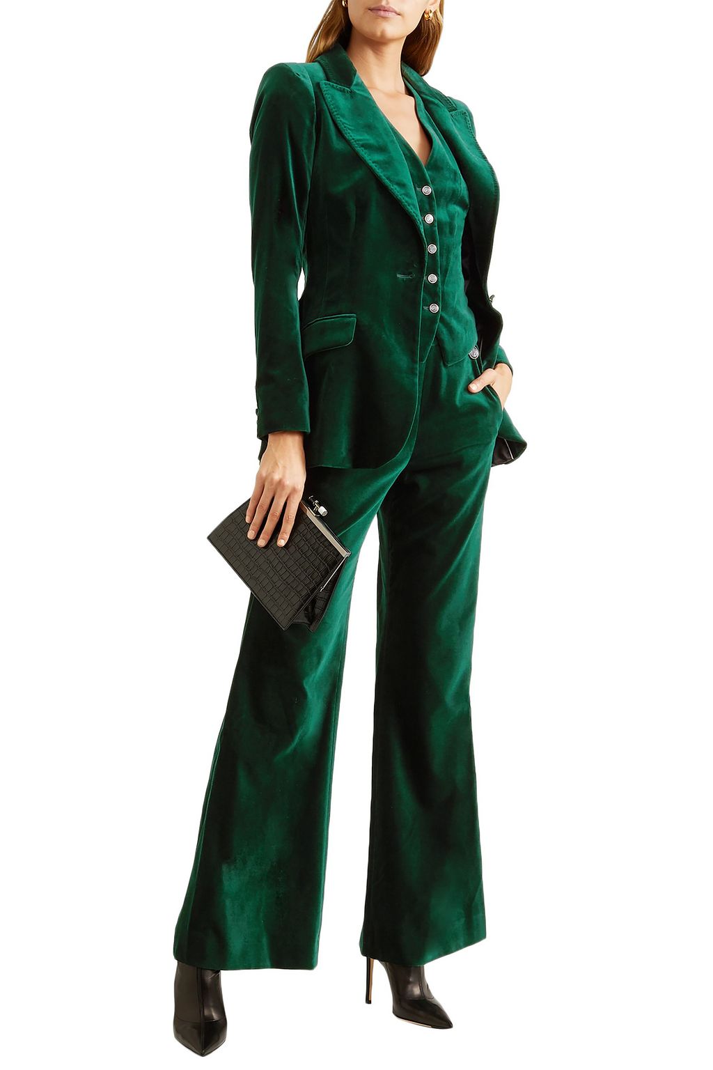 TEMPERLEY LONDON Clove velvet wide-leg pants