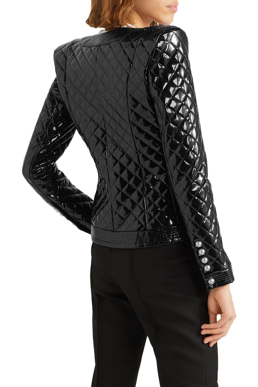 BALMAIN Quilted vinyl jacket