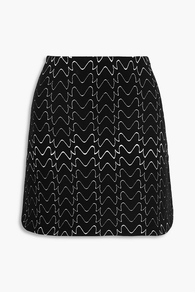 Jacquard-knit mini skirt