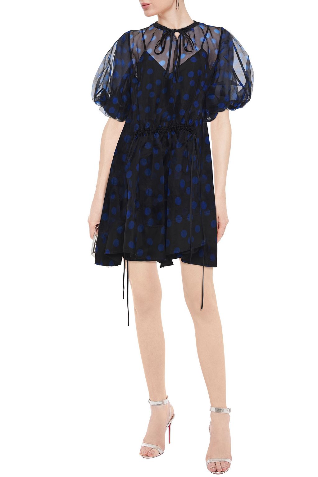 LEE MATHEWS Rayne gathered polka-dot silk-organza mini dress