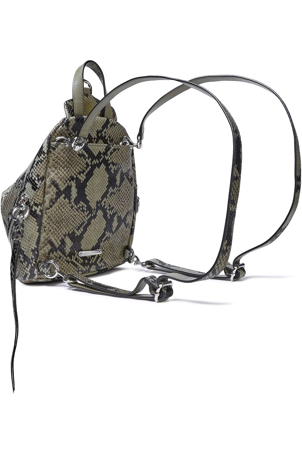 REBECCA MINKOFF Julian convertible snake-effect leather backpack