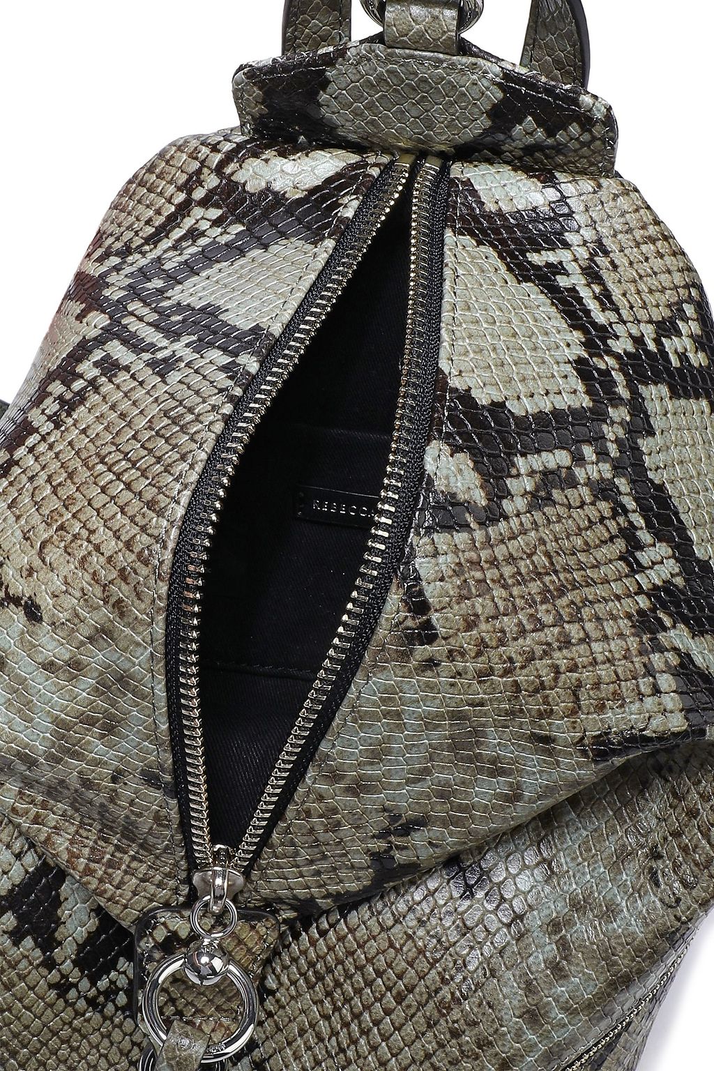 REBECCA MINKOFF Julian convertible snake-effect leather backpack