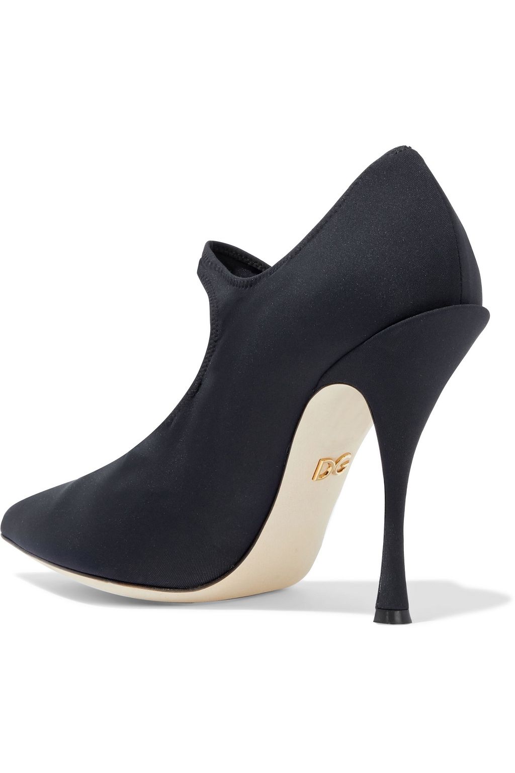 DOLCE&GABBANA Crystal-embellished stretch-knit Mary Jane pumps