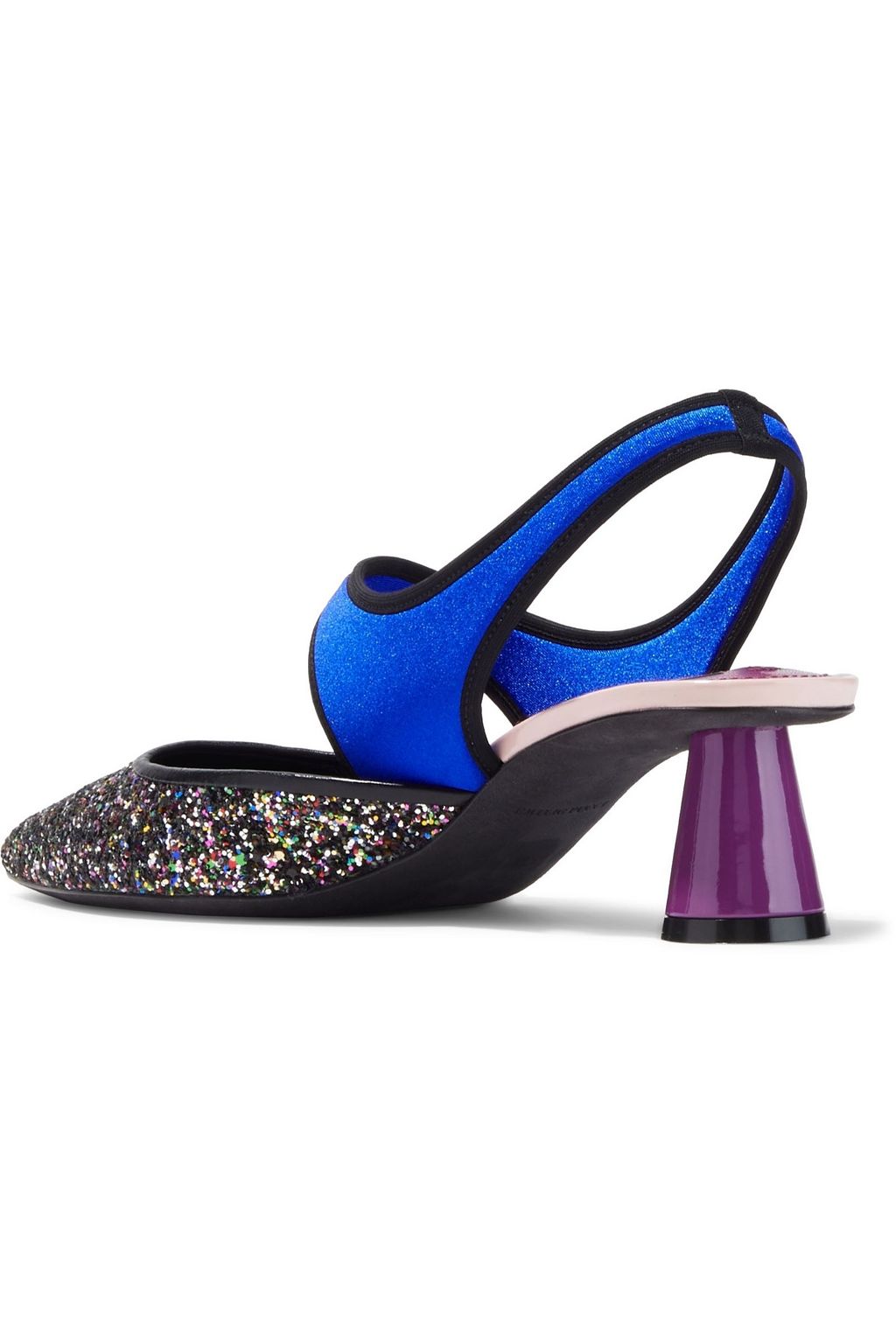 PUCCI Glittered neoprene slingback pumps