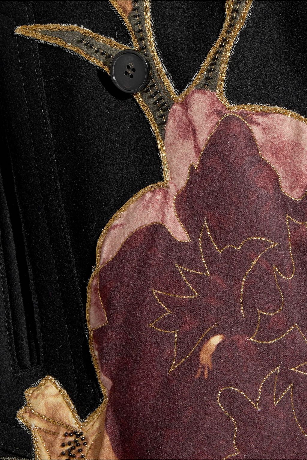 VALENTINO GARAVANI Double-breasted appliquéd wool-felt coat