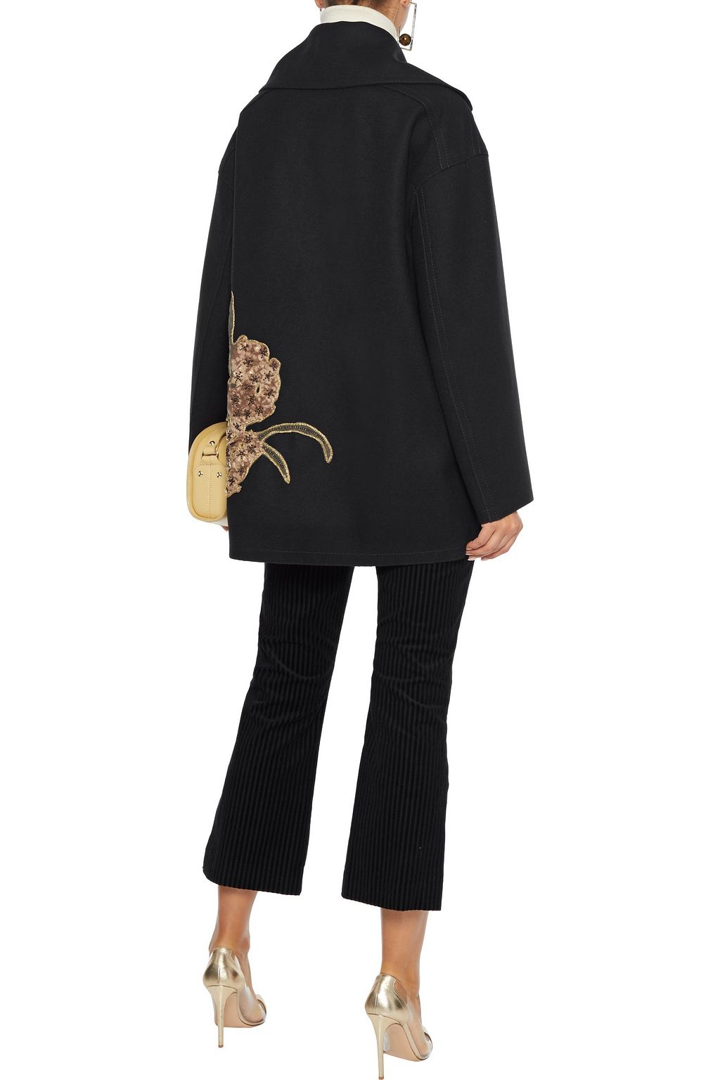VALENTINO GARAVANI Double-breasted appliquéd wool-felt coat