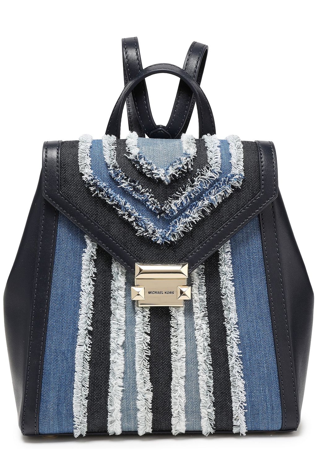 rhea medium frayed denim backpack