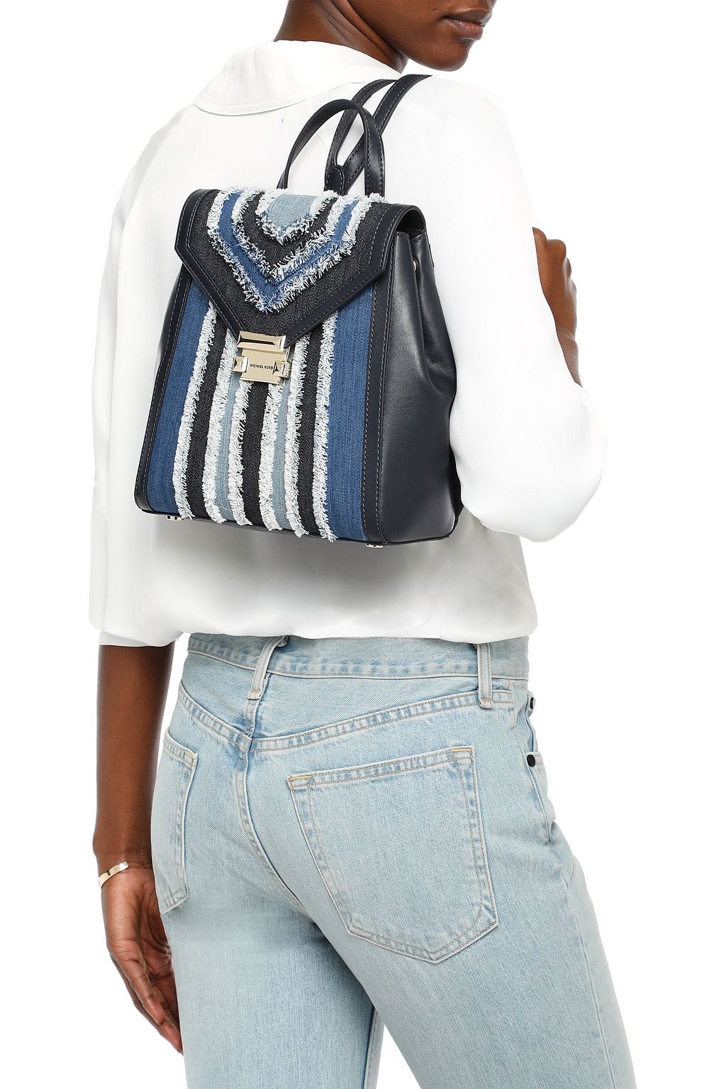 michael kors denim backpack