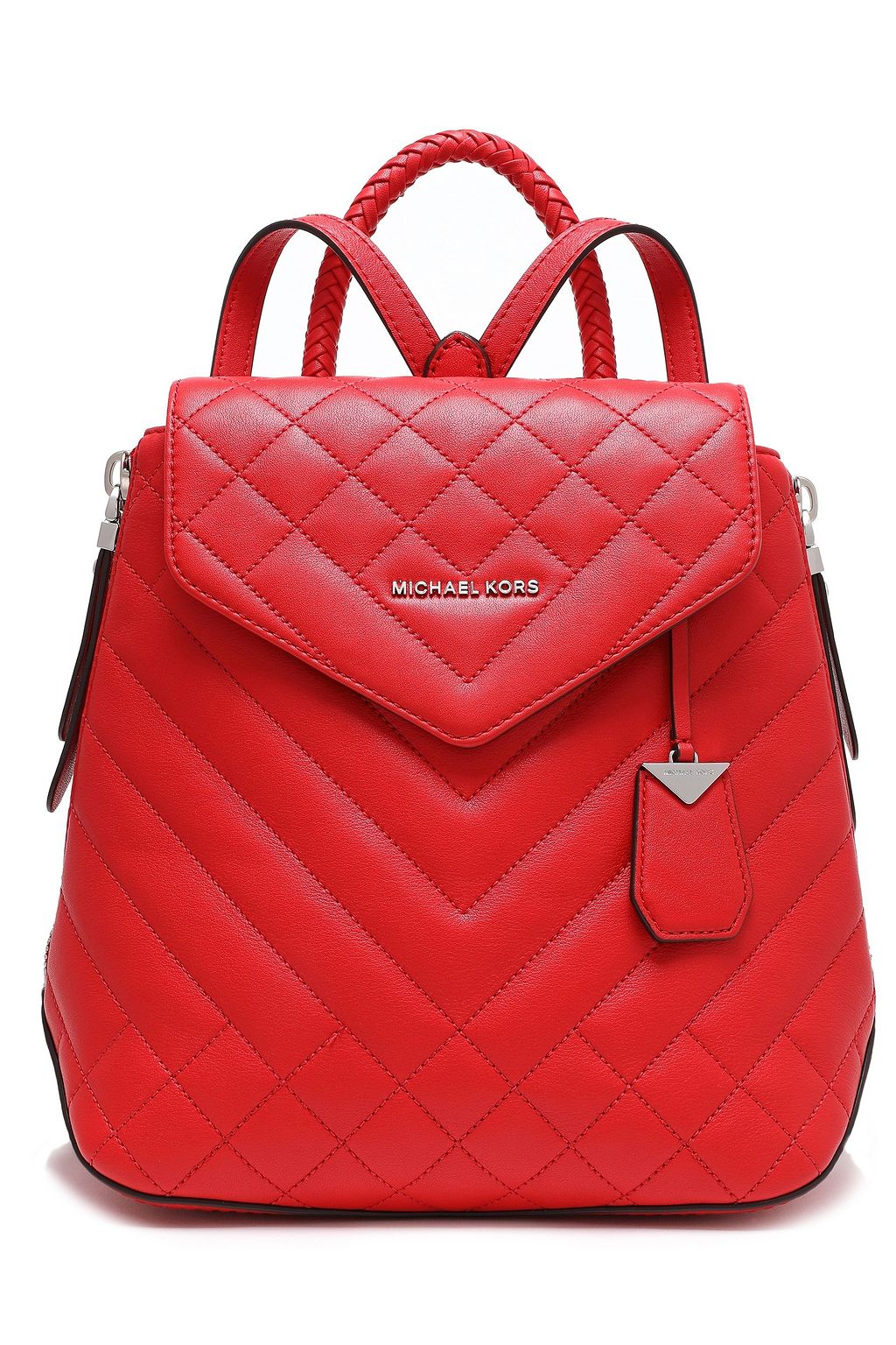 michael kors red leather backpack