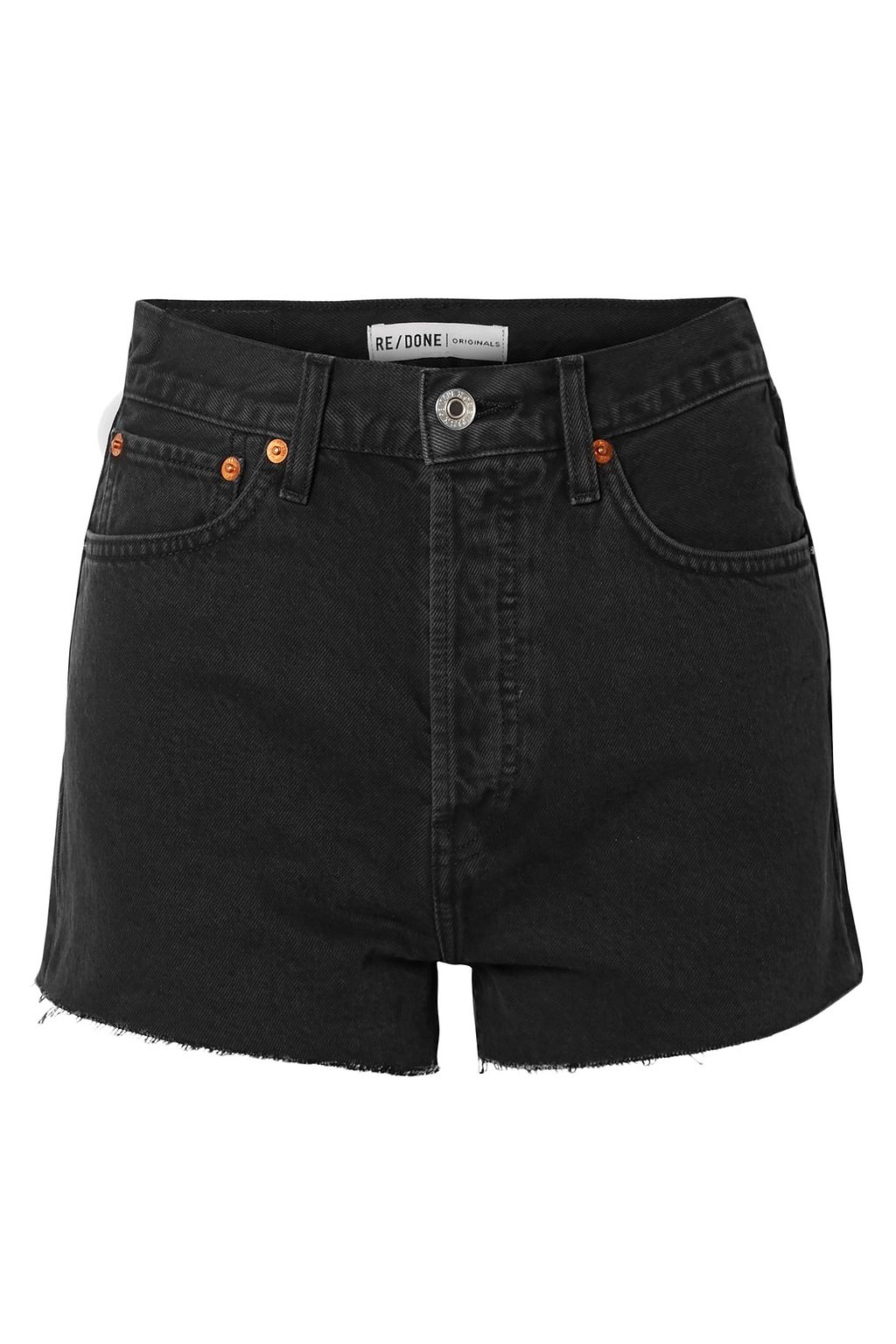 black frayed jean shorts
