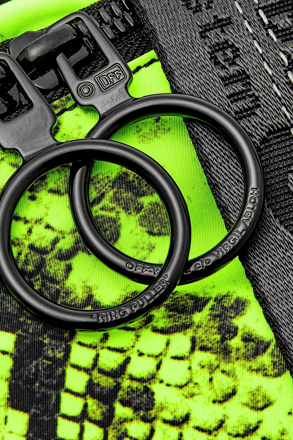 OFF-WHITE™ Neon snake-print shell belt bag