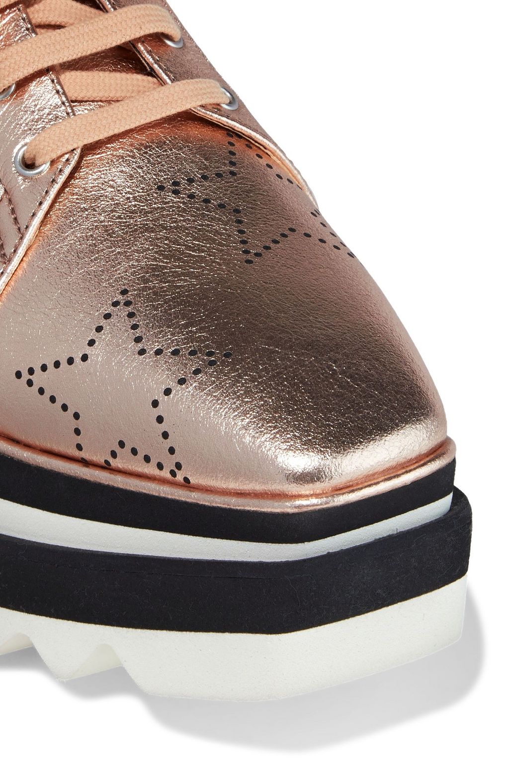 STELLA MCCARTNEY Printed metallic faux-leather platform sneakers