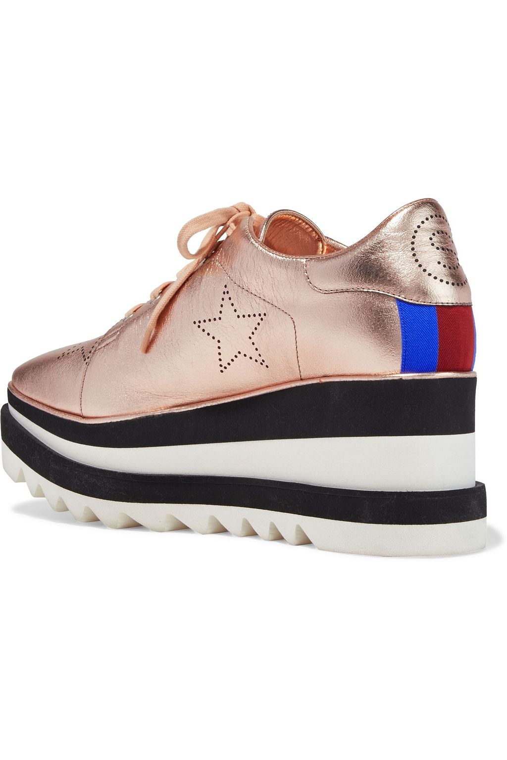 STELLA MCCARTNEY Printed metallic faux-leather platform sneakers