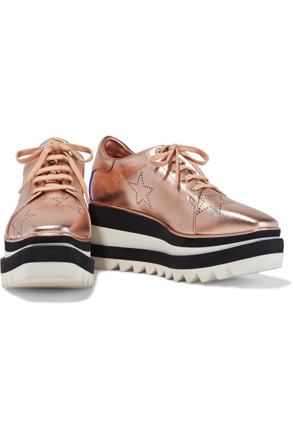 STELLA MCCARTNEY Printed metallic faux-leather platform sneakers