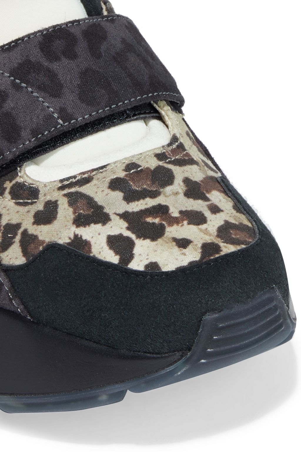 STELLA MCCARTNEY Neoprene-paneled leopard-print faux suede sneakers