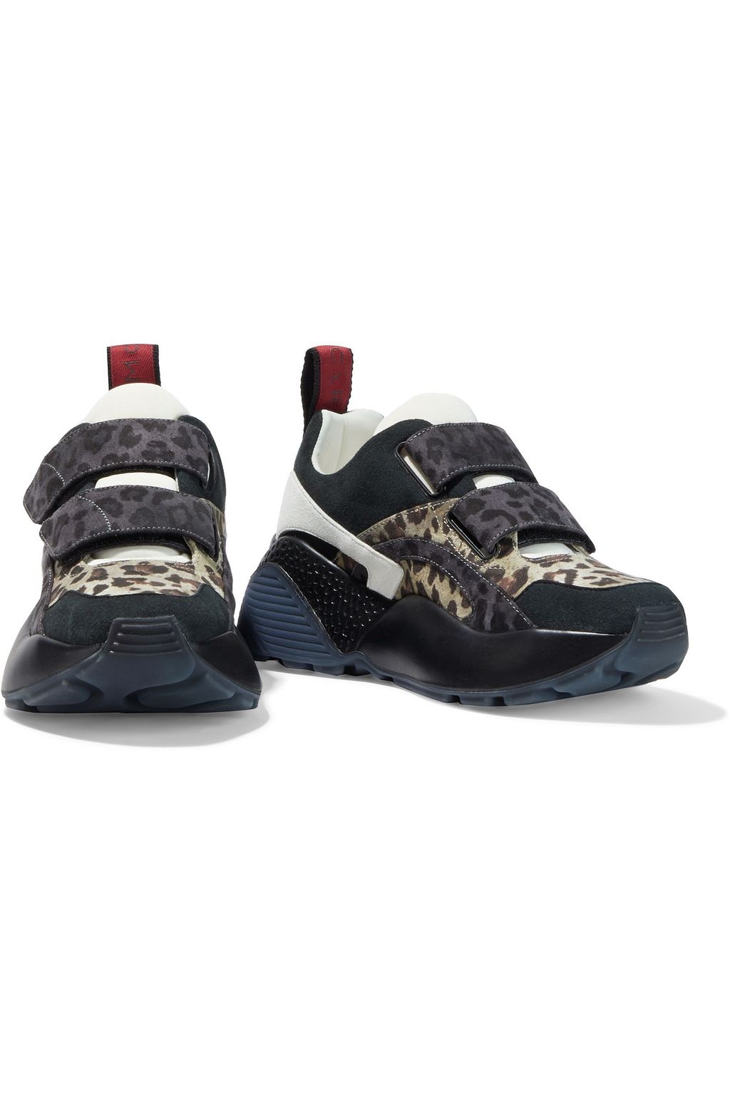 STELLA MCCARTNEY Neoprene-paneled leopard-print faux suede sneakers