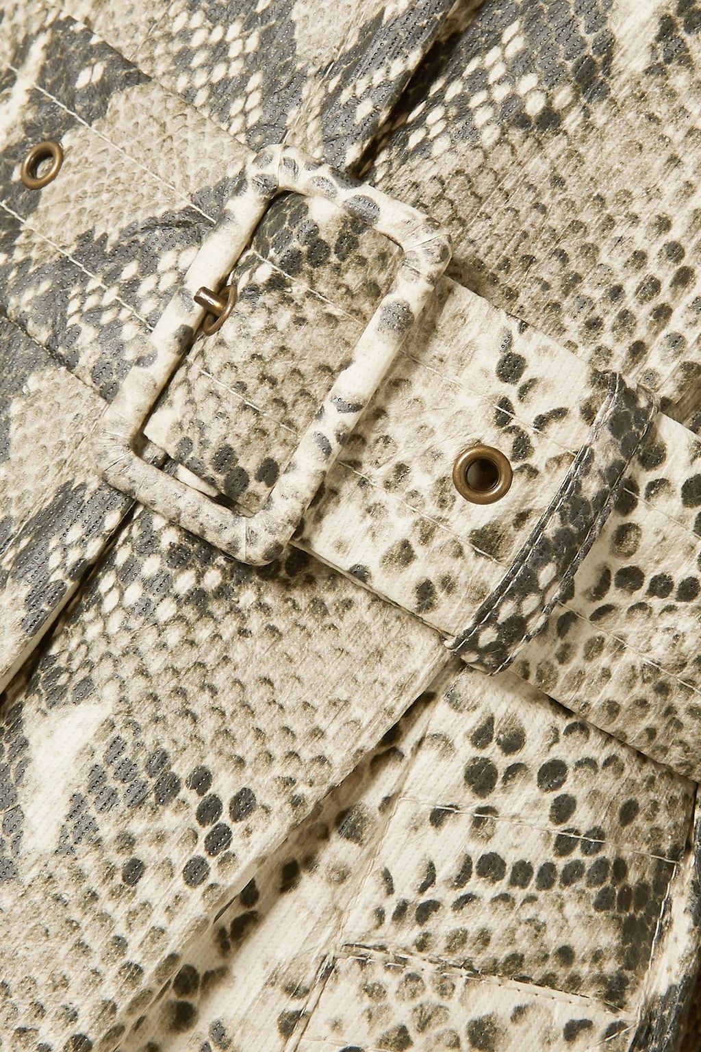 PHILOSOPHY DI LORENZO SERAFINI Belted snake-print coated-shell coat