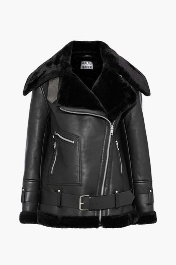 ladies black designer coat