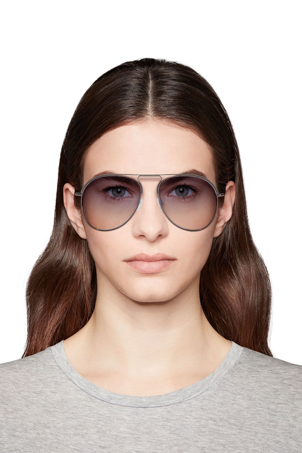 TOM FORD Aviator-style gunmetal-tone sunglasses