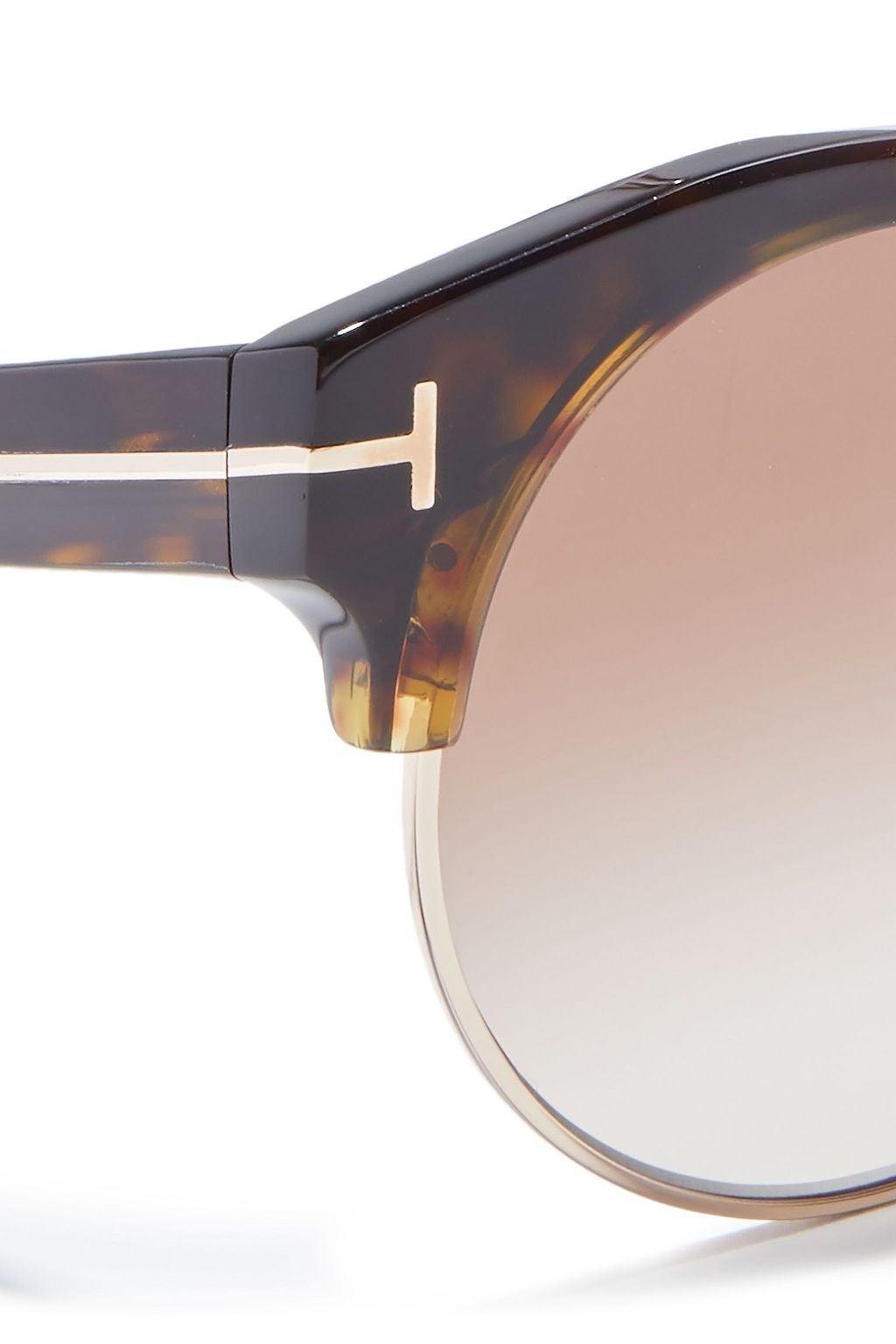 TOM FORD Alissa round-frame tortoiseshell acetate and gold-tone sunglasses