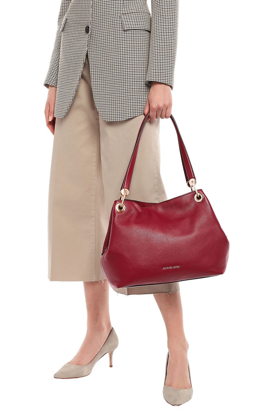 michael michael kors raven large leather shoulder bag