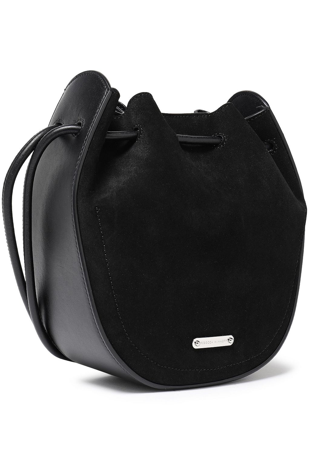 REBECCA MINKOFF Tasseled suede and leather-paneled bucket bag