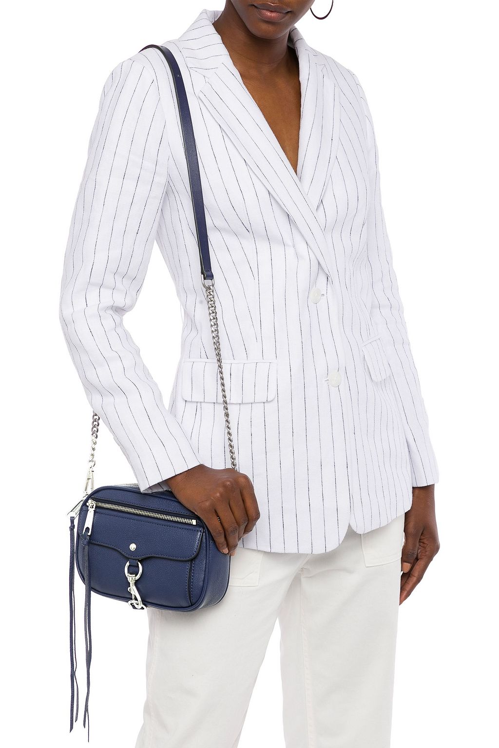REBECCA MINKOFF Studded textured-leather shoulder bag