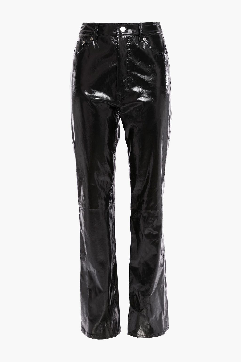 Black Patent-leather straight-leg pants | Sale up to 70% off | THE ...