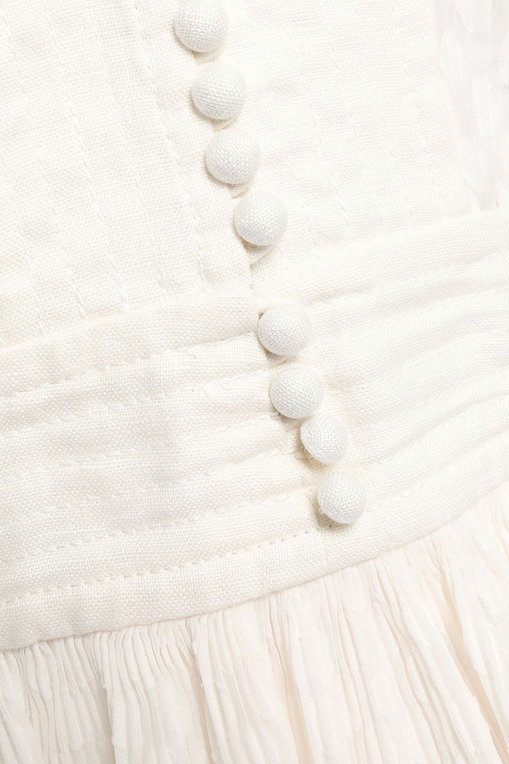 ZIMMERMANN Button-detailed fil coupé plissé-gauze mini dress