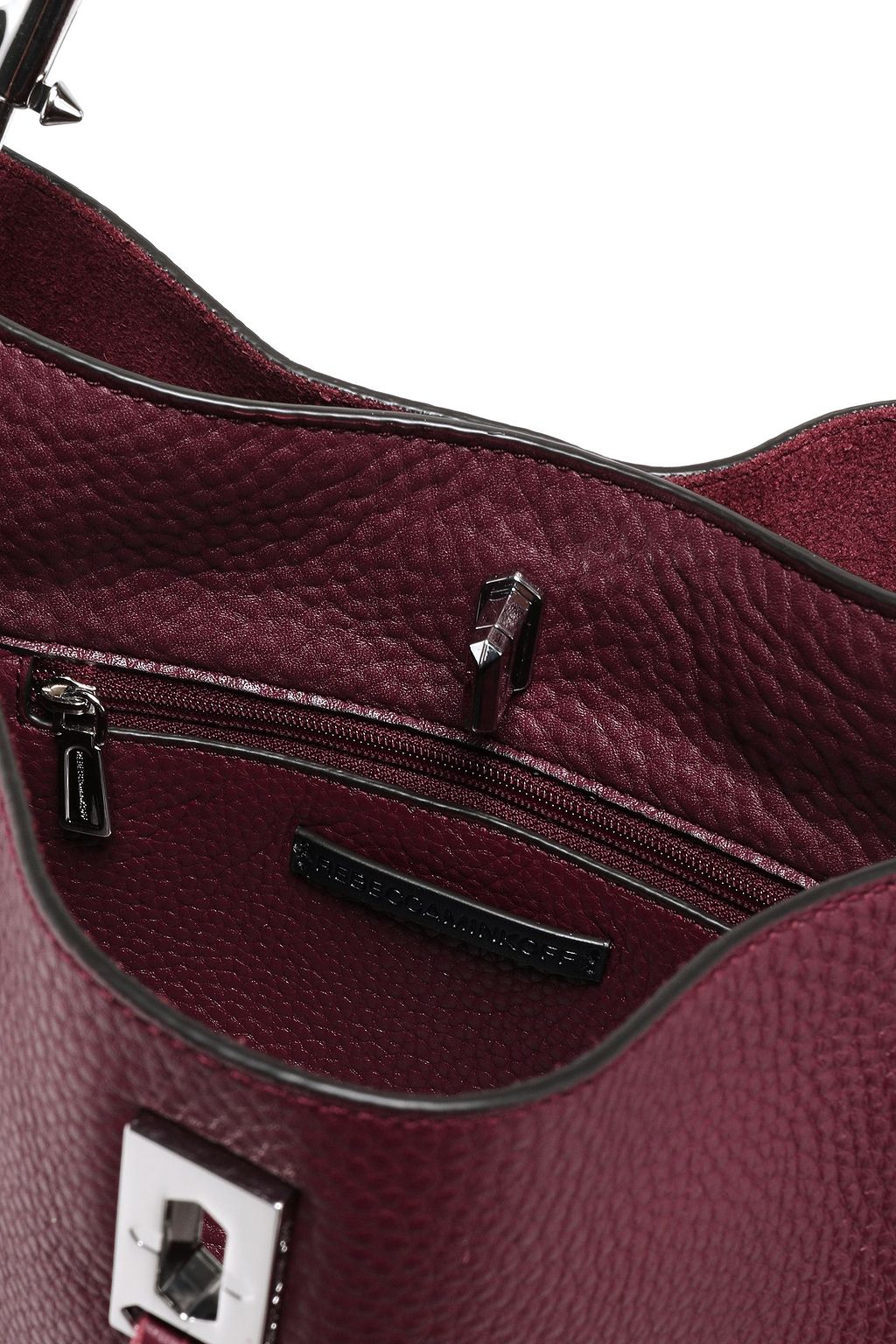 REBECCA MINKOFF Darren studded textured-leather shoulder bag