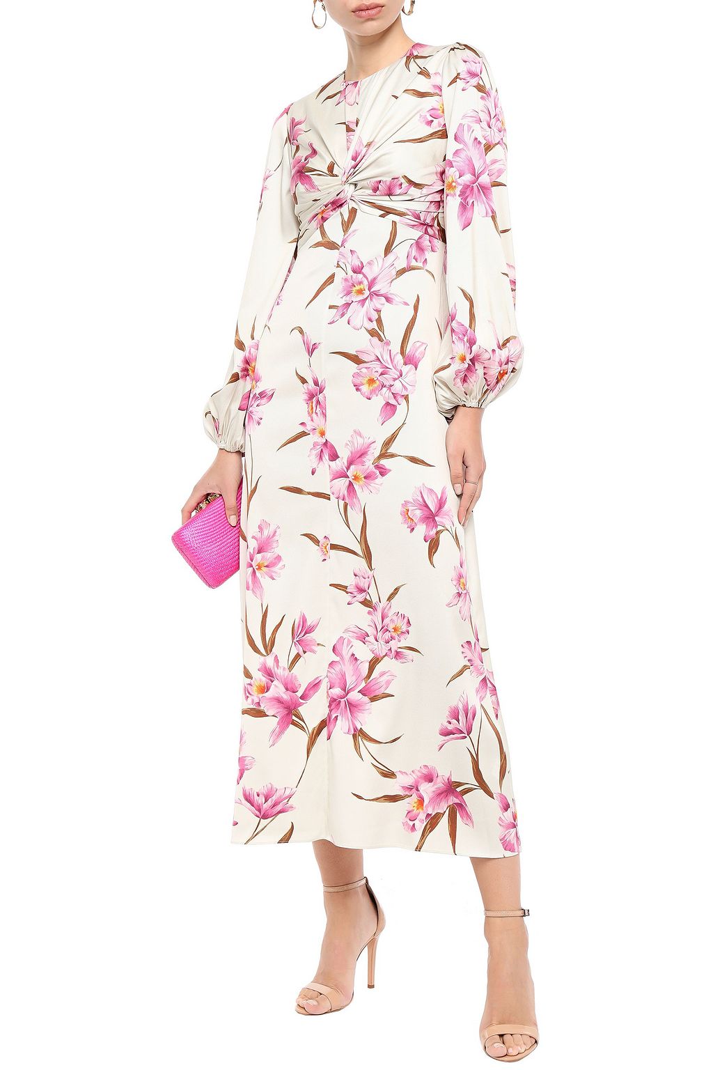 zimmermann corsage knot midi dress
